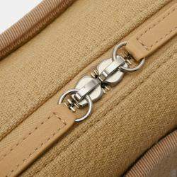 Chanel Beige, Pink Canvas & Leather Deauville Chain Shoulder Bag