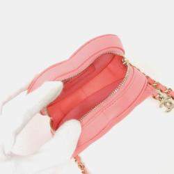 Chanel Pink Leather In My Heart CC Shoulder Bag