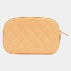 Pre Owned Chanel Orange Timeless Classic Quilted Chain Camera Bag