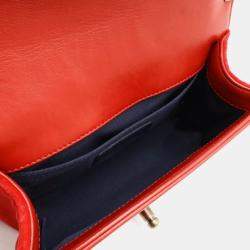 Pre Owned Chanel Red Velvet and Quilted Plaid Paris-Edinburgh Boy Bag