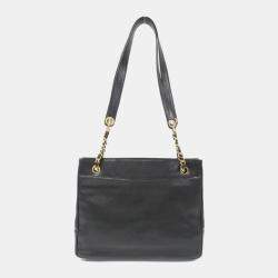 Pre Owned Chanel Black Leather CC Shoulder Bag