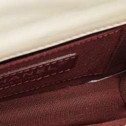 Pre Owned Chanel Off White Quilted Leather and Plexiglass Mini Boy Brick Flap Bag