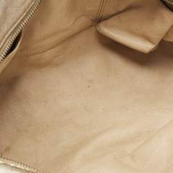 Pre Owned Chanel Gold Leather Medium Chain Trim Luxe Ligne Bowler Bag