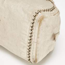 Pre Owned Chanel Gold Leather Medium Chain Trim Luxe Ligne Bowler Bag