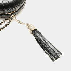 Chanel Black Chevron Lambskin La Pausa Evening Bag