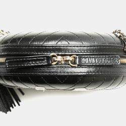 Chanel Black Chevron Lambskin La Pausa Evening Bag