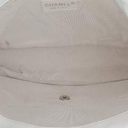 Pre Owned Chanel Black White Jumbo Calfskin Canebiers Net Flap
