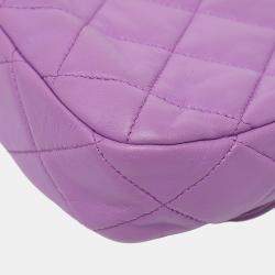 Pre Owned Chanel Purple Lambskin Quilted Mini Candy Chain Flap Bag
