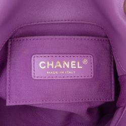 Pre Owned Chanel Purple Lambskin Quilted Mini Candy Chain Flap Bag