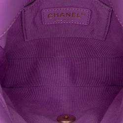 Pre Owned Chanel Purple Lambskin Quilted Mini Candy Chain Flap Bag