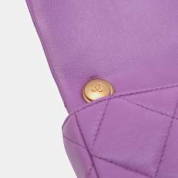 Pre Owned Chanel Purple Lambskin Quilted Mini Candy Chain Flap Bag