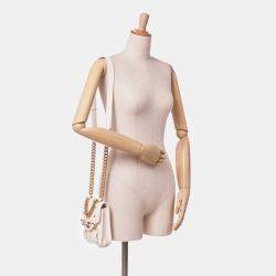 Pre Owned Chanel Ivory Leather Mini City School Flap Bag