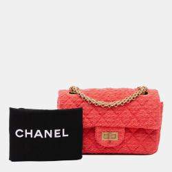 Chanel Red Tweed Quilted Reissue 2.55 224 Single Flap Bag