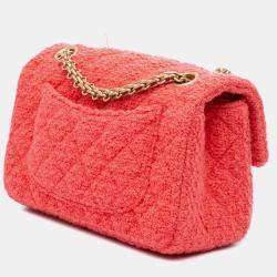 Chanel Red Tweed Quilted Reissue 2.55 224 Single Flap Bag