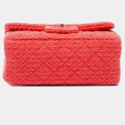 Chanel Red Tweed Quilted Reissue 2.55 224 Single Flap Bag