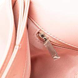 Pre Owned Chanel Pink Chevron Calfskin Studded Full Flap