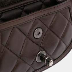 Chanel Dark Brown Lambskin Pony Hair Paris-Salzburg Saddle Crossbody Bag