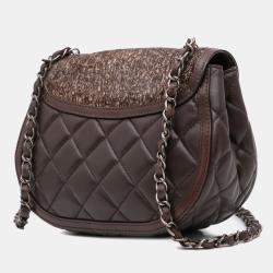 Chanel Dark Brown Lambskin Pony Hair Paris-Salzburg Saddle Crossbody Bag