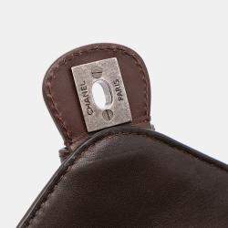 Chanel Dark Brown Lambskin Pony Hair Paris-Salzburg Saddle Crossbody Bag
