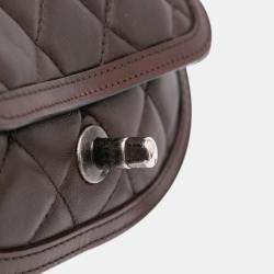 Chanel Dark Brown Lambskin Pony Hair Paris-Salzburg Saddle Crossbody Bag