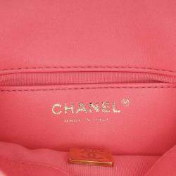 Pre Owned Chanel Pink Lambskin Quilted Funky Town Mini Flap Bag