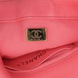 Pre Owned Chanel Pink Lambskin Quilted Funky Town Mini Flap Bag