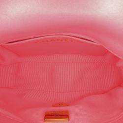 Pre Owned Chanel Pink Lambskin Quilted Funky Town Mini Flap Bag