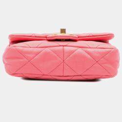 Pre Owned Chanel Pink Lambskin Quilted Funky Town Mini Flap Bag