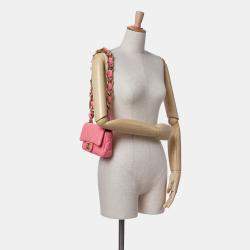 Pre Owned Chanel Pink Lambskin Quilted Funky Town Mini Flap Bag