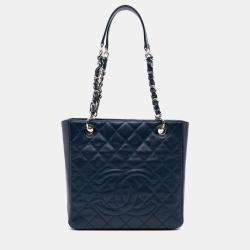 Chanel Blue Caviar Petite Shopping Tote