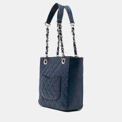 Chanel Blue Caviar Petite Shopping Tote