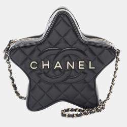 Chanel Black Quilted Lambskin Walk of Fame Star Crossbody Bag