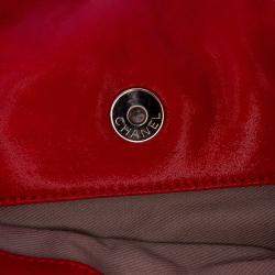 Chanel Red Quilted Calfskin Relax CC Satchel Bag