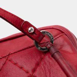 Chanel Red Quilted Calfskin Relax CC Satchel Bag