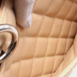 Chanel Light Beige Caviar Leather Grand Shopping Tote Bag