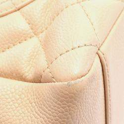 Chanel Light Beige Caviar Leather Grand Shopping Tote Bag