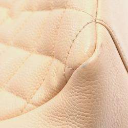 Chanel Light Beige Caviar Leather Grand Shopping Tote Bag