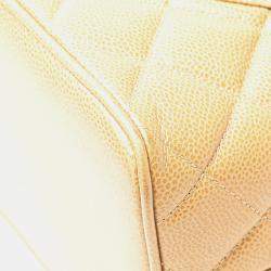Pre Owned Chanel Beige Caviar Leather Medallion Tote Bag