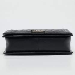 Chanel Black Quilted Leather New Medium Boy Flap Bag