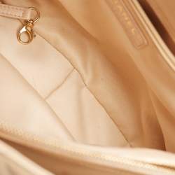 Pre Owned Chanel Beige Quilted Caviar Leather GST Tote