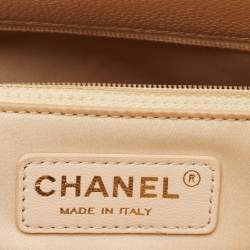 Pre Owned Chanel Beige Quilted Caviar Leather GST Tote