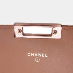 Chanel Gold Quilted Patent Leather Golden Class Wallet on Chain Handbag