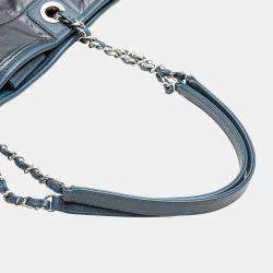 Chanel Navy Blue Caviar Leather Deauville Tote Bag