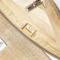 Pre Owned Chanel Beige Quilted Canvas Classic Chain Tote Bag