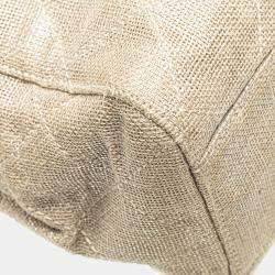 Pre Owned Chanel Beige Quilted Canvas Classic Chain Tote Bag