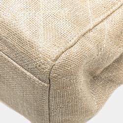 Pre Owned Chanel Beige Quilted Canvas Classic Chain Tote Bag