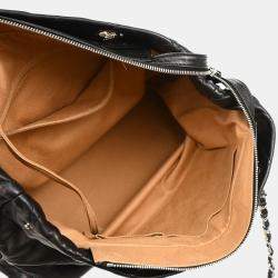 Chanel Black Lambskin Chain Tote Handbag 
