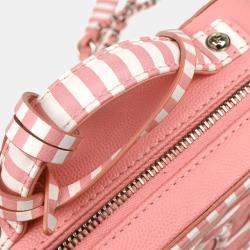 Pre Owned Chanel Pink Caviar Leather Filigree Vanity Shoulder Bag