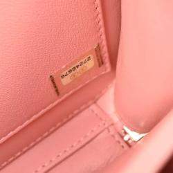 Pre Owned Chanel Pink Caviar Leather Filigree Vanity Shoulder Bag
