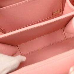Pre Owned Chanel Pink Caviar Leather Filigree Vanity Shoulder Bag